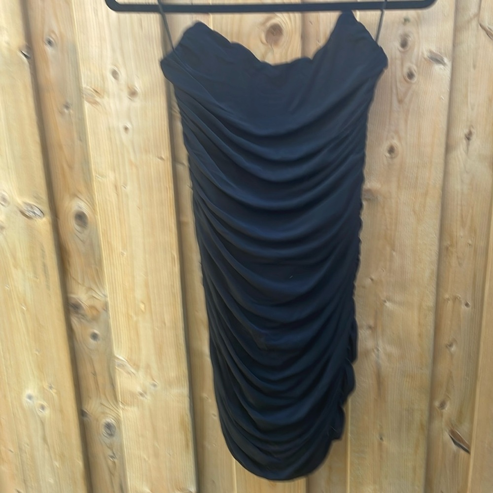 NWT Black ruched dress